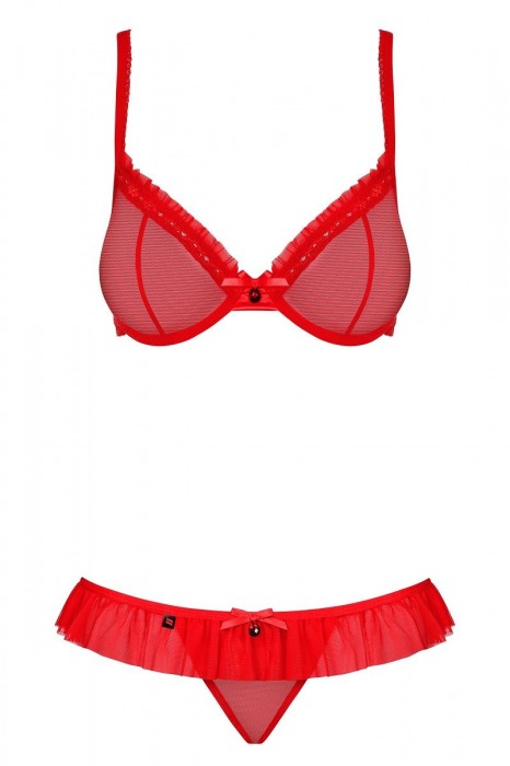 Полупрозрачный комплект с бантиками - Obsessive купить с доставкой