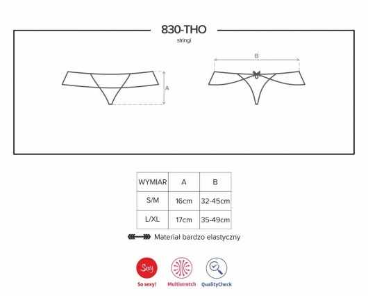 Трусики-стринги с кружевной юбочкой и подвеской сзади - Obsessive купить с доставкой