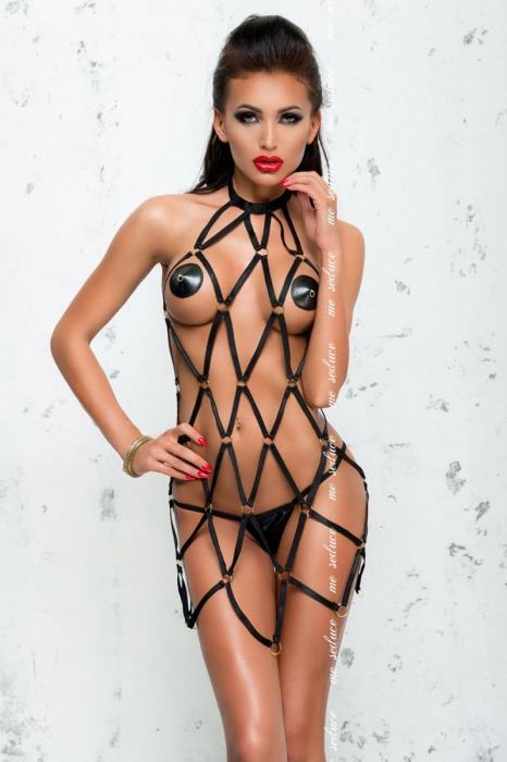 Платье Anita в виде сетки из стреп-лент (большой размер) - Me Seduce купить с доставкой