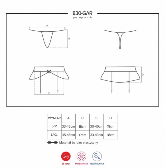 Пояс-юбочка из кружева в комплекте с трусиками-стринг - Obsessive купить с доставкой
