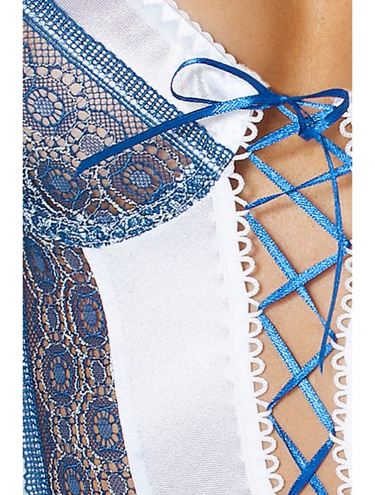 Коротенькая сорочка Eleni со шнуровкой по всей длине (большой размер) - Passion купить с доставкой