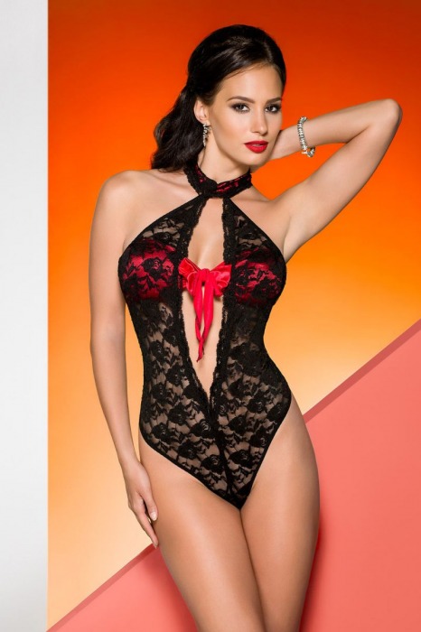 Соблазнительное боди с ярким лифом на завязках Rika (большой размер) - Avanua купить с доставкой