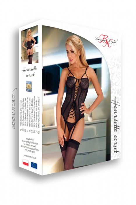 Ажурный корсаж Henriette с узором в виде паутинок - Beauty Night купить с доставкой