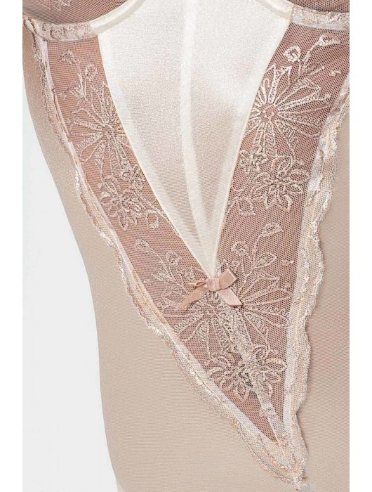 Боди Lotus с V-образной ажурной вставкой (большой размер) - Passion купить с доставкой