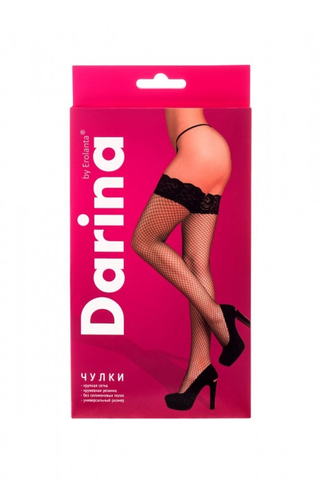 Чулки из крупной сетки с кружевной резинкой - Erolanta купить с доставкой