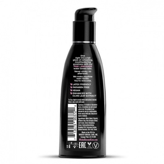 Лубрикант с ароматом розового лимонада WICKED AQUA Pink Lemonade - 60 мл. - Wicked - купить с доставкой в Новосибирске