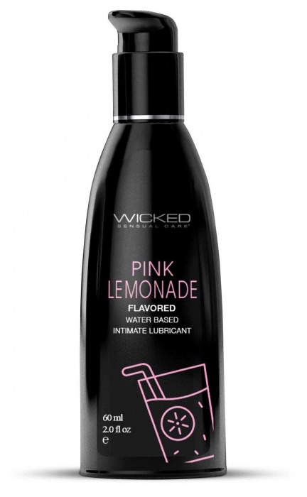 Лубрикант с ароматом розового лимонада WICKED AQUA Pink Lemonade - 60 мл. - Wicked - купить с доставкой в Новосибирске