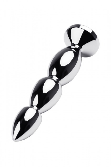 Серебристая анальная ёлочка с синим кристаллом - 14 см. - ToyFa - купить с доставкой в Новосибирске