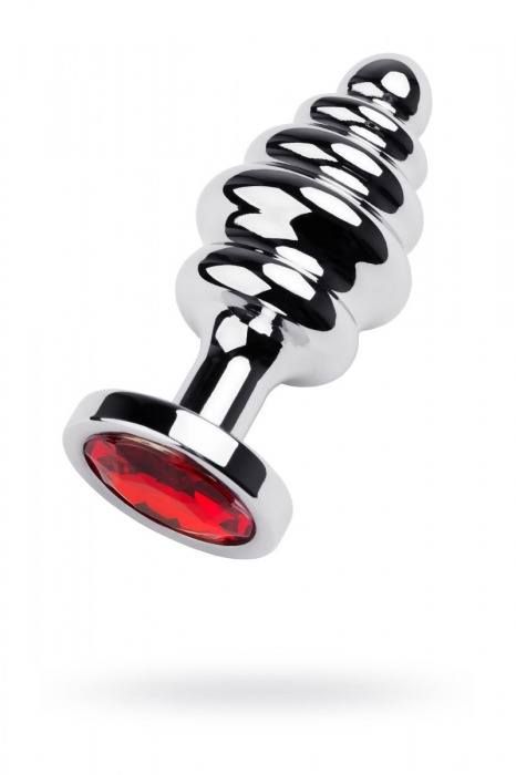 Серебристая фигурная пробка с красным кристаллом - 8 см. - ToyFa - купить с доставкой в Новосибирске