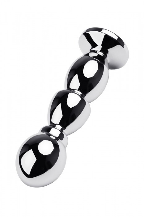 Серебристый стимулятор с красным кристаллом - 14 см. - ToyFa - купить с доставкой в Новосибирске