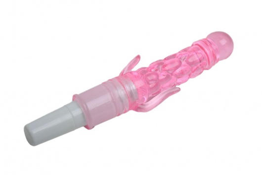 Розовый вибромассажёр с дополнительными отростками - 21 см. - 4sexdreaM