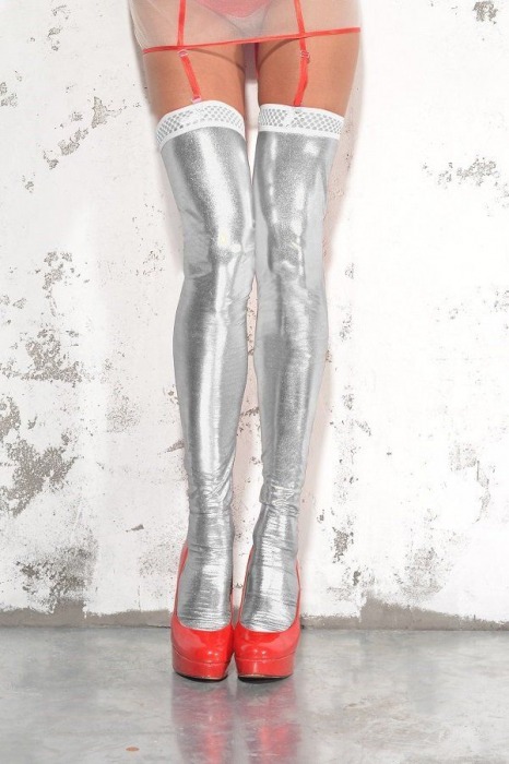 Чулки wet-look с открытой пяткой и носком - Me Seduce купить с доставкой