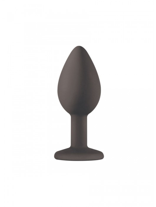 Чёрная анальная пробка Emotions Cutie Small с жёлтым кристаллом - 7,5 см. - Lola Games - купить с доставкой в Новосибирске