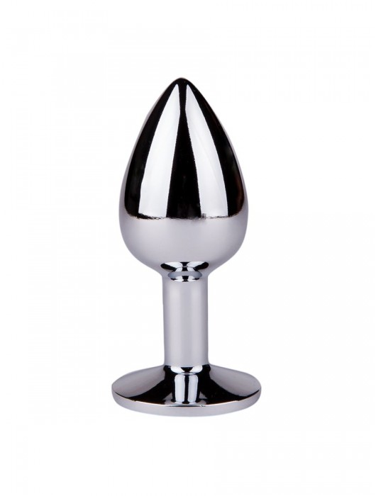 Серебристая анальная втулка с синим кристаллом - 7 см. - Джага-Джага - купить с доставкой в Новосибирске