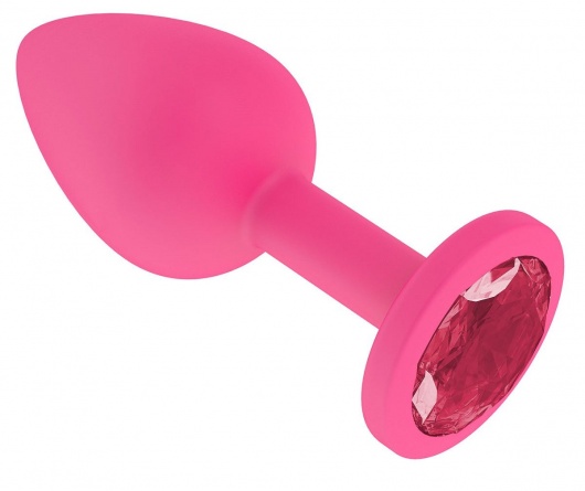 Розовая анальная втулка с малиновым кристаллом - 7,3 см. - Джага-Джага - купить с доставкой в Новосибирске