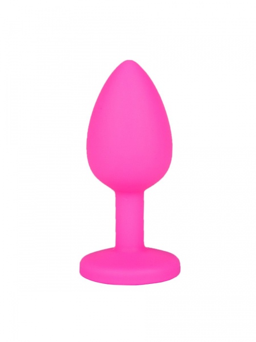 Розовая анальная втулка с малиновым кристаллом - 7,3 см. - Джага-Джага - купить с доставкой в Новосибирске