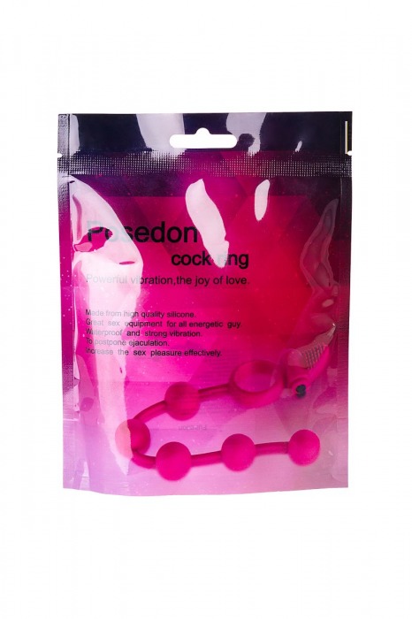 Розовое эрекционное виброкольцо Posedon с анальной цепочкой - Dibe - в Новосибирске купить с доставкой