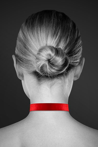 Красный чокер с замком в форме сердца - Bijoux Pour Toi - купить с доставкой в Новосибирске