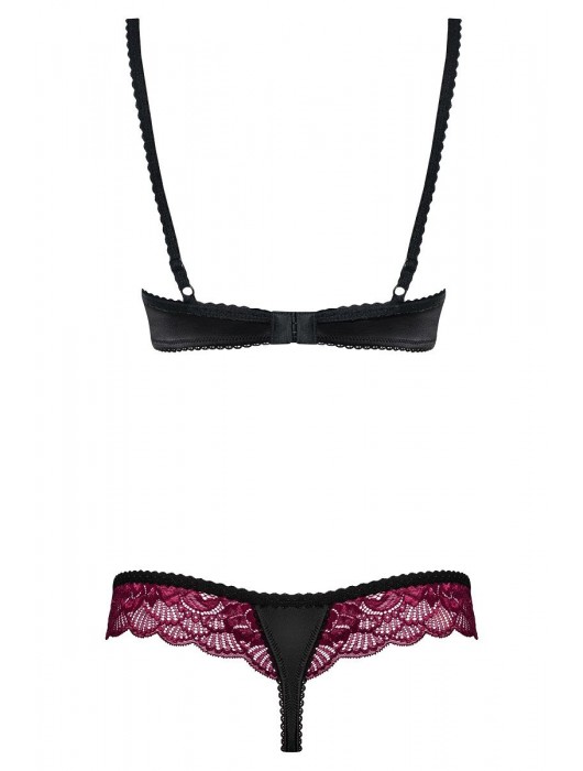 Яркий комплект с малиновым кружевом - Obsessive купить с доставкой