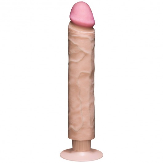Вибратор-реалистик The Realistic Cock ULTRASKYN Vibrating 10” - 29,2 см. - Doc Johnson