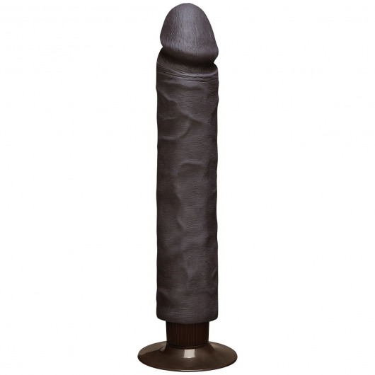 Коричневый вибратор The Realistic Cock ULTRASKYN Without Balls Vibrating 10” - 29,2 см. - Doc Johnson