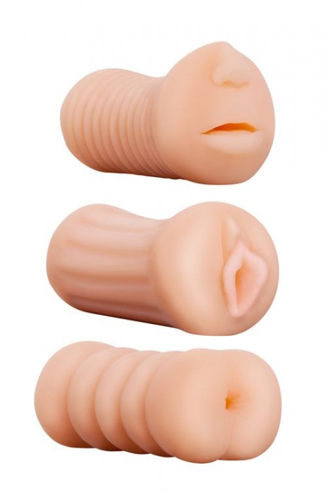 Набор из 3 мастурбаторов LIFELIKE STROKER SET - Dream Toys - в Новосибирске купить с доставкой