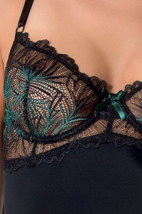 Роскошное боди с двухцветным кружевным лифом Floris (большой размер) - Passion купить с доставкой