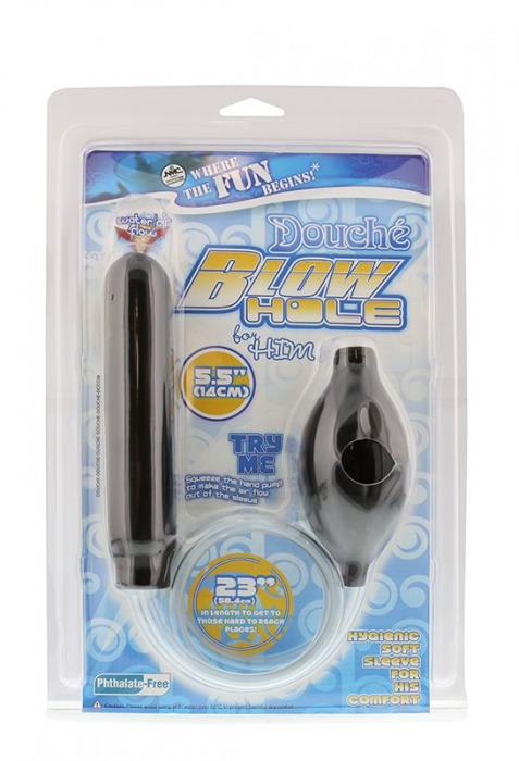 Чёрный анальный душ BLOW HOLE - NMC - купить с доставкой в Новосибирске