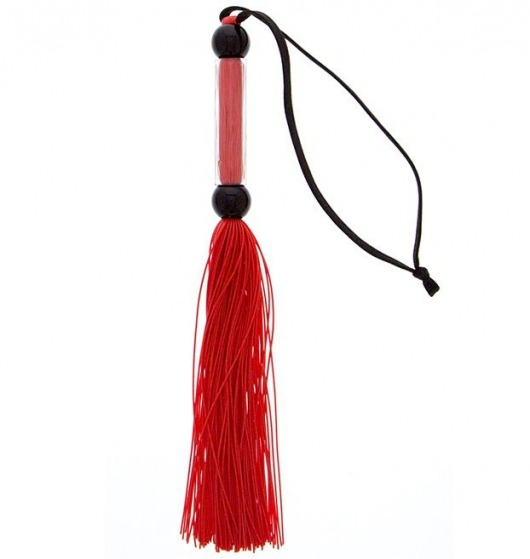 Красная мини-плеть из силикона и акрила SILICONE FLOGGER WHIP - 25,6 см. - Blush Novelties - купить с доставкой в Новосибирске