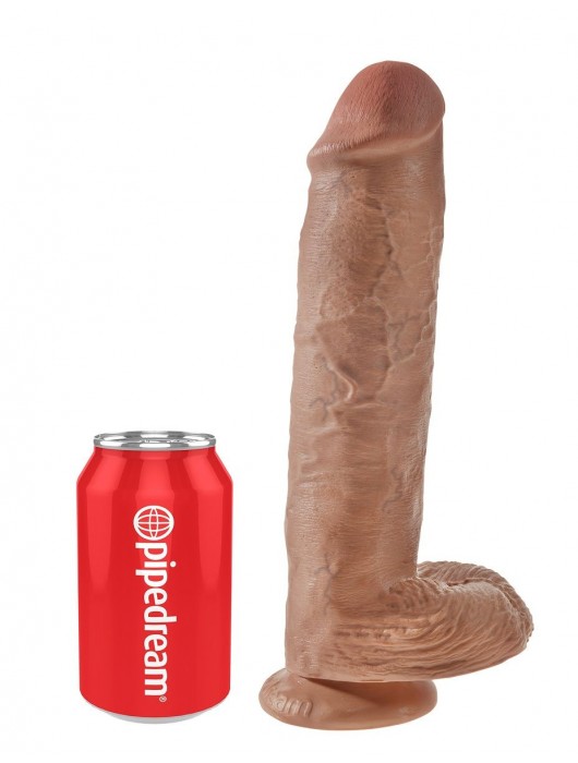 Фалоимитатор-мулат на присоске 11  Cock with Balls - 28 см. - Pipedream