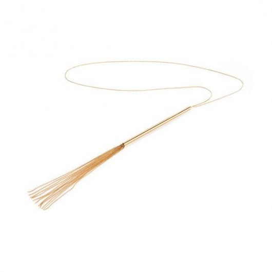 Золотистое ожерелье-плеть Magnifique - Bijoux Indiscrets - купить с доставкой в Новосибирске