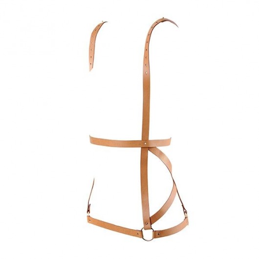 Бежевая упряжь ARROW DRESS HARNESS - Bijoux Indiscrets - купить с доставкой в Новосибирске