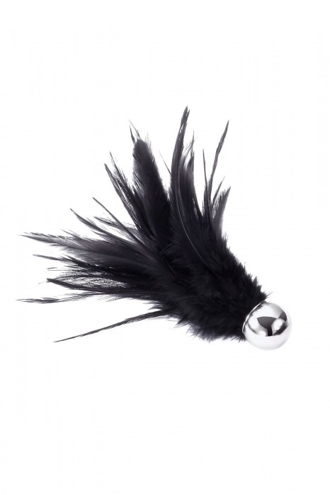 Перьевой эротический набор Romfun - наручники с цепочкой и кисточка-щекоталка - Romfun - купить с доставкой в Новосибирске