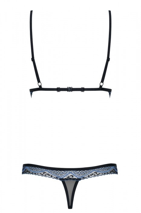 Эротический комплект с контрастным узором в виде волн - Obsessive купить с доставкой