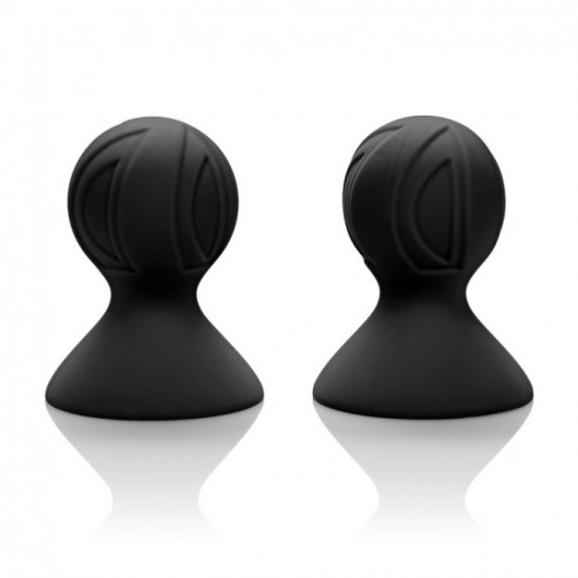 Чёрные насадки-присоски на соски Nipple Play Silicone Pro Nipple Suckers - California Exotic Novelties - купить с доставкой в Новосибирске