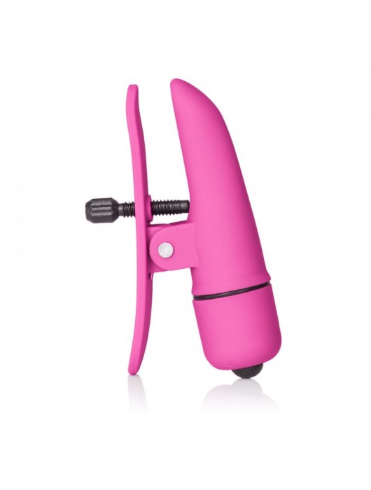 Розовые зажимы на соски с вибрацией Nipple Play Nipplettes - California Exotic Novelties - купить с доставкой в Новосибирске