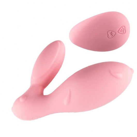 Розовый виброзайчик Eris с вибрирующим пультом ДУ - RestArt