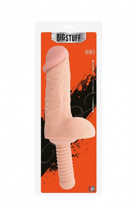 Телесный фаллоимитатор-гигант с рукоятью BIGSTUFF DONG WITH HANDLE 9.5INCH - 24 см. - Dream Toys