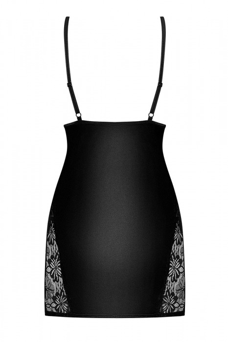 Элегантная сорочка из стрейч-атласного материала (большой размер) - Obsessive купить с доставкой