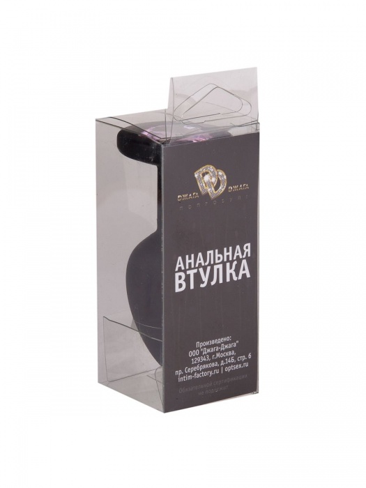 Чёрная анальная втулка с розовым кристаллом - 7,3 см. - Джага-Джага - купить с доставкой в Новосибирске