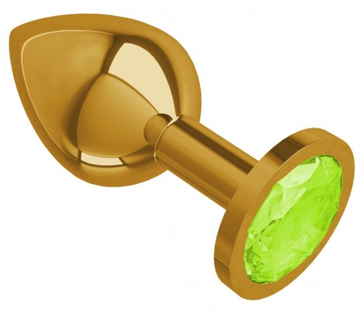 Золотистая средняя пробка с лаймовым кристаллом - 8,5 см. - Джага-Джага - купить с доставкой в Новосибирске