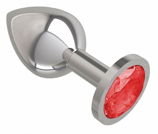 Серебристая средняя пробка с красным кристаллом - 8,5 см. - Джага-Джага - купить с доставкой в Новосибирске