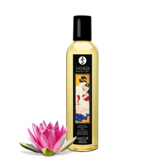 Массажное масло с ароматом цветков лотоса Amour Sweet Lotus - 250 мл. - Shunga - купить с доставкой в Новосибирске