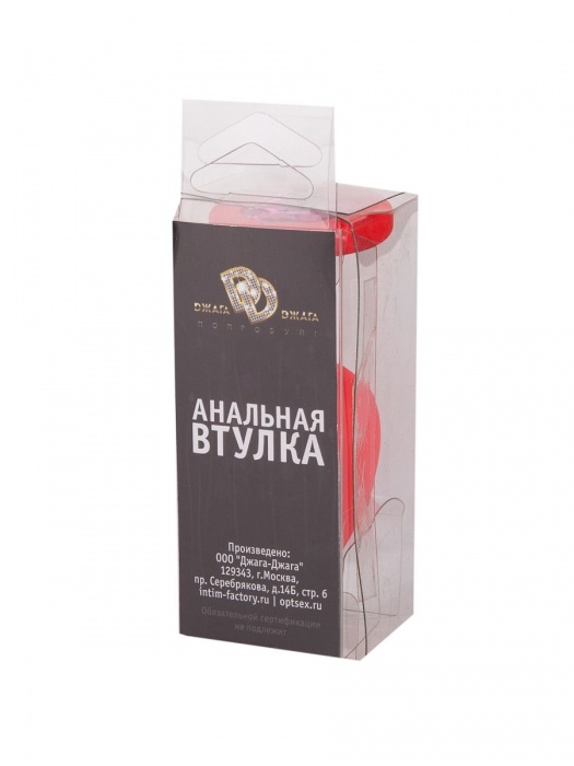 Красная анальная втулка с малиновым кристаллом - 7,3 см. - Джага-Джага - купить с доставкой в Новосибирске