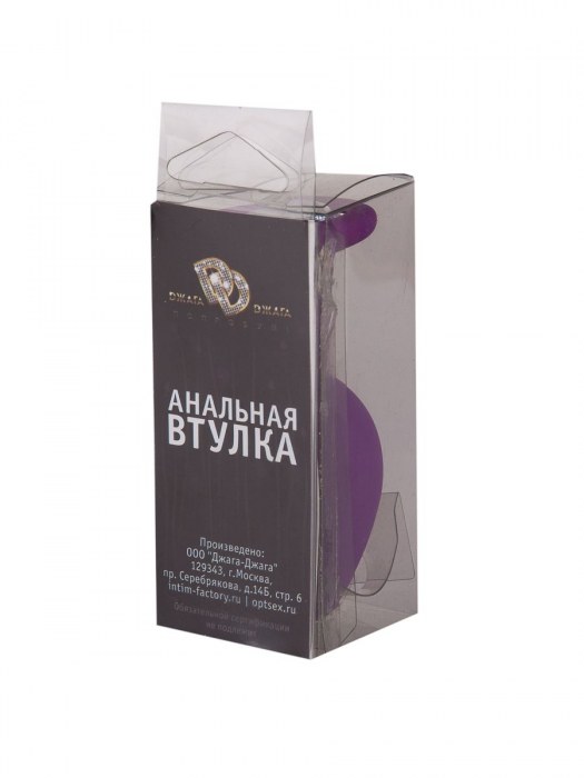 Фиолетовая силиконовая пробка с прозрачным кристаллом - 7,3 см. - Джага-Джага - купить с доставкой в Новосибирске