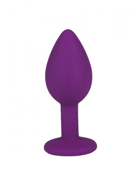 Фиолетовая силиконовая пробка с прозрачным кристаллом - 7,3 см. - Джага-Джага - купить с доставкой в Новосибирске