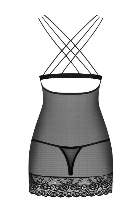 Облегающая сорочка с перекрёстными бретелями на спинке - Obsessive купить с доставкой