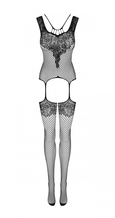 Ажурный комбинезон с красивой зоной декольте и интимным доступом - Obsessive купить с доставкой