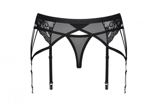 Ажурный пояс для чулок с фигурными пажами - Obsessive купить с доставкой
