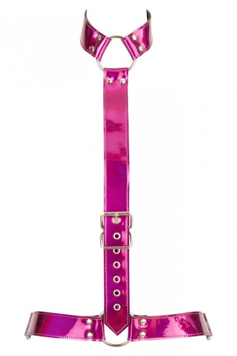 Неоново-розовая сбруя на шею и талию Bad Kitty Body Harness - Orion - купить с доставкой в Новосибирске
